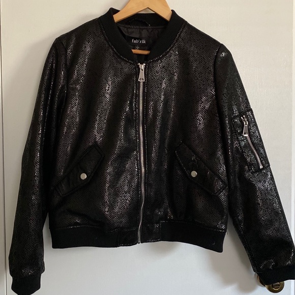 Faux Reptile Bomber Jacket - Picture 1 of 4